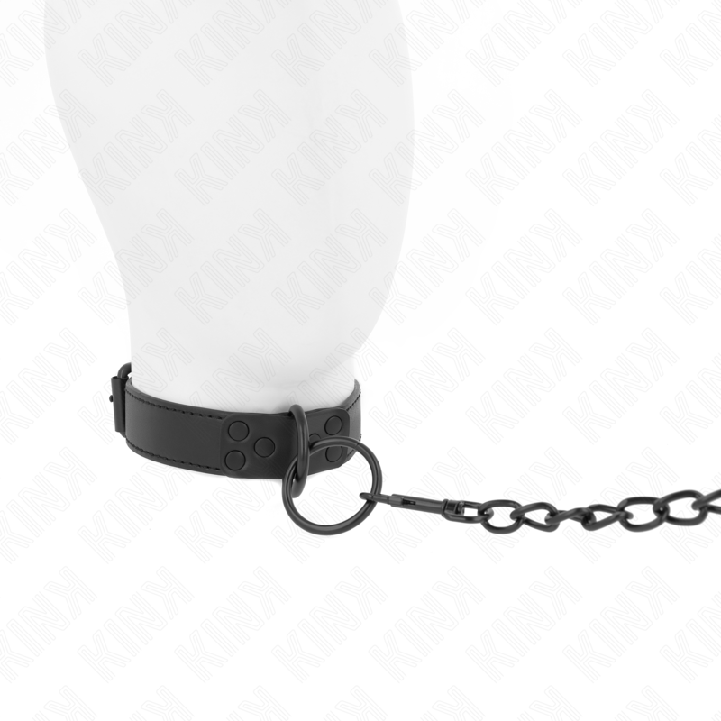 KINK - COLLARE CON GUINZAGLIO SCURO 65 CM REGOLABILE 37 - 54 CM X 3 CM - KINK COLLAR & GAG - Intimo per le occasioni speciali | The Game Lingerie