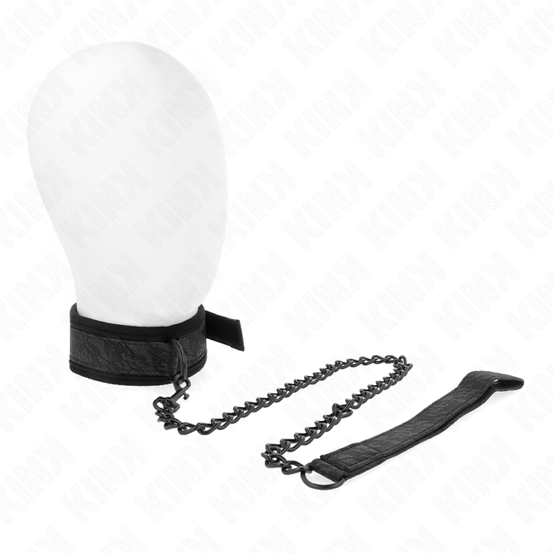 KINK - COLLARE MODELLO BASE CON GUINZAGLIO 77 CM MODELLO 5 REGOLABILE 34 - 54 CM X 5 CM - KINK COLLAR & GAG - Intimo per le occasioni speciali | The Game Lingerie
