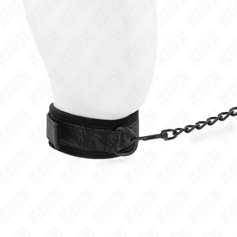 KINK - COLLARE MODELLO BASE CON GUINZAGLIO 77 CM MODELLO 5 REGOLABILE 34 - 54 CM X 5 CM - KINK COLLAR & GAG - Intimo per le occasioni speciali | The Game Lingerie