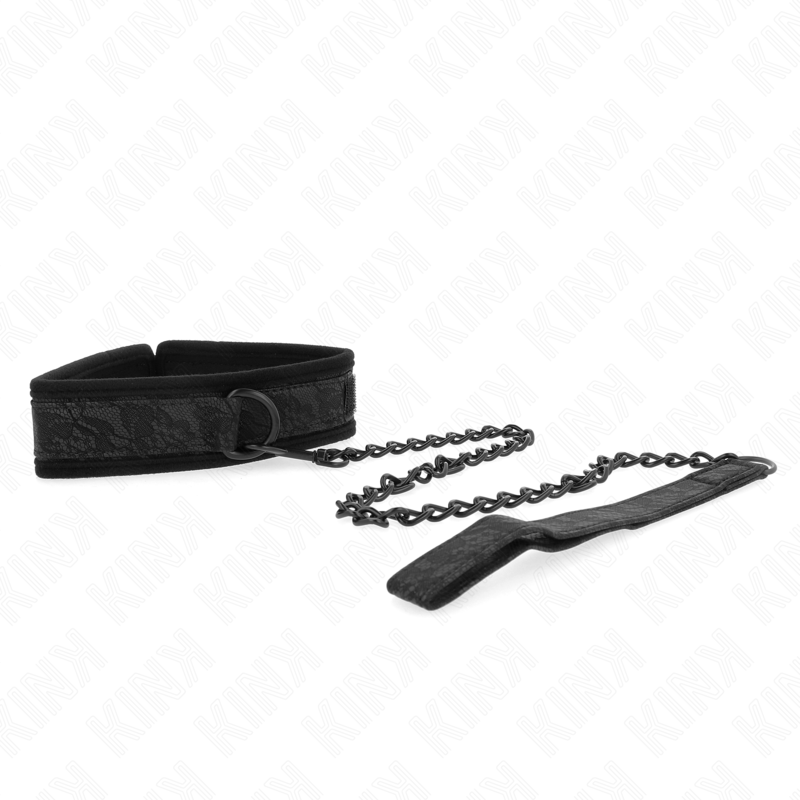 KINK - COLLARE MODELLO BASE CON GUINZAGLIO 77 CM MODELLO 5 REGOLABILE 34 - 54 CM X 5 CM - KINK COLLAR & GAG - Intimo per le occasioni speciali | The Game Lingerie