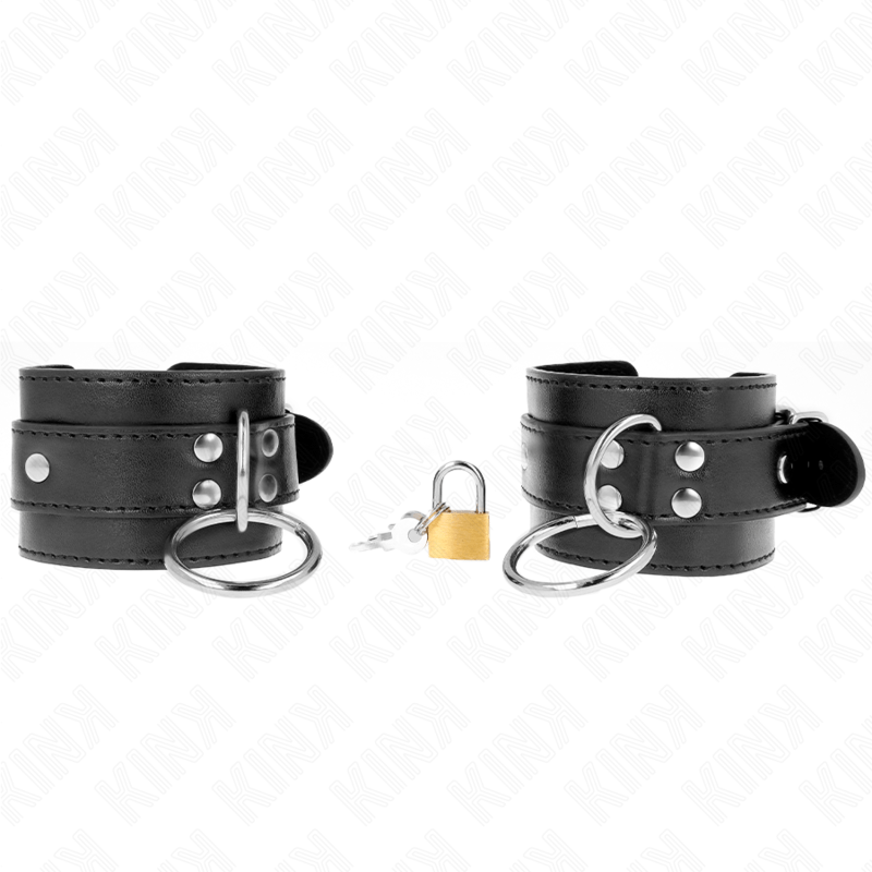 KINK - FERMAPOLSO CON BLOCCAGGIO O - RING NERO REGOLABILE 20 - 28 CM X 5,5 CM - KINK WRIST RESTRAINT - Intimo per le occasioni speciali | The Game Lingerie