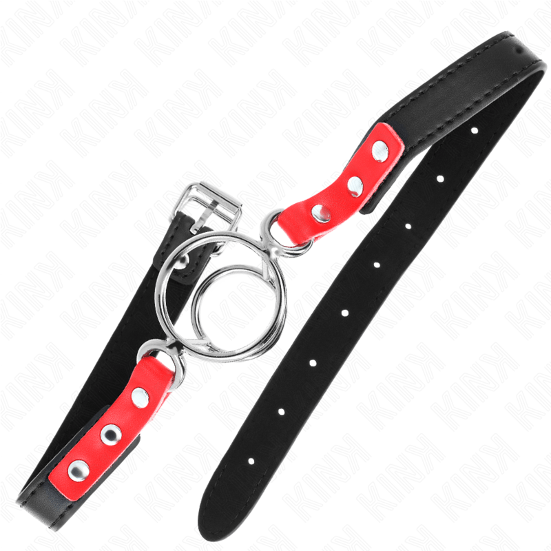 KINK - GAG CON O - RING MULTIPLI 4/4,8 CM ROSSO 38 X 56 CM - KINK COLLAR & GAG - Intimo per le occasioni speciali | The Game Lingerie