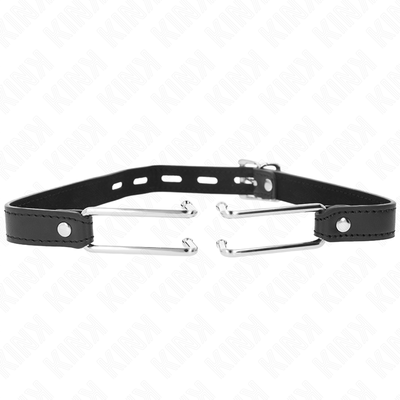 KINK - GANCIO IN METALLO 11.5 CM CON CINTURINO IN SIMILPELLE REGOLABILE 39 - 58 CM X 2 CM - KINK COLLAR & GAG - Intimo per le occasioni speciali | The Game Lingerie