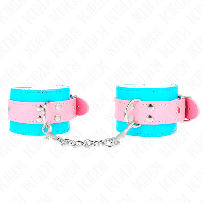 KINK - GRAZIOSI POGGIPOLSI BLU/ROSA REGOLABILI 16 - 28 CM X 5 CM - KINK WRIST RESTRAINT - Intimo per le occasioni speciali | The Game Lingerie