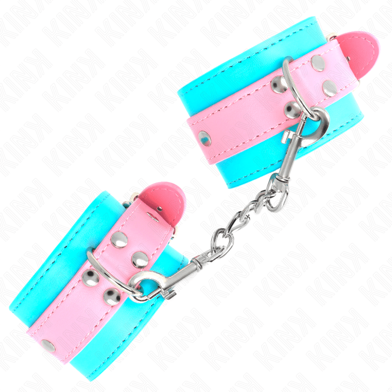 KINK - GRAZIOSI POGGIPOLSI BLU/ROSA REGOLABILI 16 - 28 CM X 5 CM - KINK WRIST RESTRAINT - Intimo per le occasioni speciali | The Game Lingerie