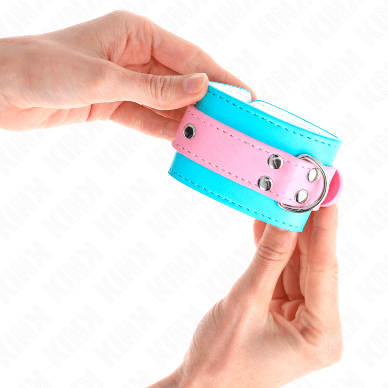 KINK - GRAZIOSI POGGIPOLSI BLU/ROSA REGOLABILI 16 - 28 CM X 5 CM - KINK WRIST RESTRAINT - Intimo per le occasioni speciali | The Game Lingerie