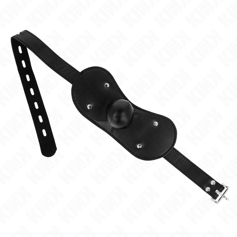 KINK - MASCHERA BOCCA BALL GAG CON SERRATURA REGOLABILE 42 - 60 CM - KINK COLLAR & GAG - Intimo per le occasioni speciali | The Game Lingerie