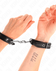 KINK - MINI BRACCIALETTI NERI CON BORCHIE REGOLABILI 16 - 22 CM X 2 CM - KINK WRIST RESTRAINT - Intimo per le occasioni speciali | The Game Lingerie