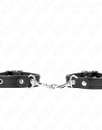 KINK - MINI BRACCIALETTI NERI CON BORCHIE REGOLABILI 16 - 22 CM X 2 CM - KINK WRIST RESTRAINT - Intimo per le occasioni speciali | The Game Lingerie