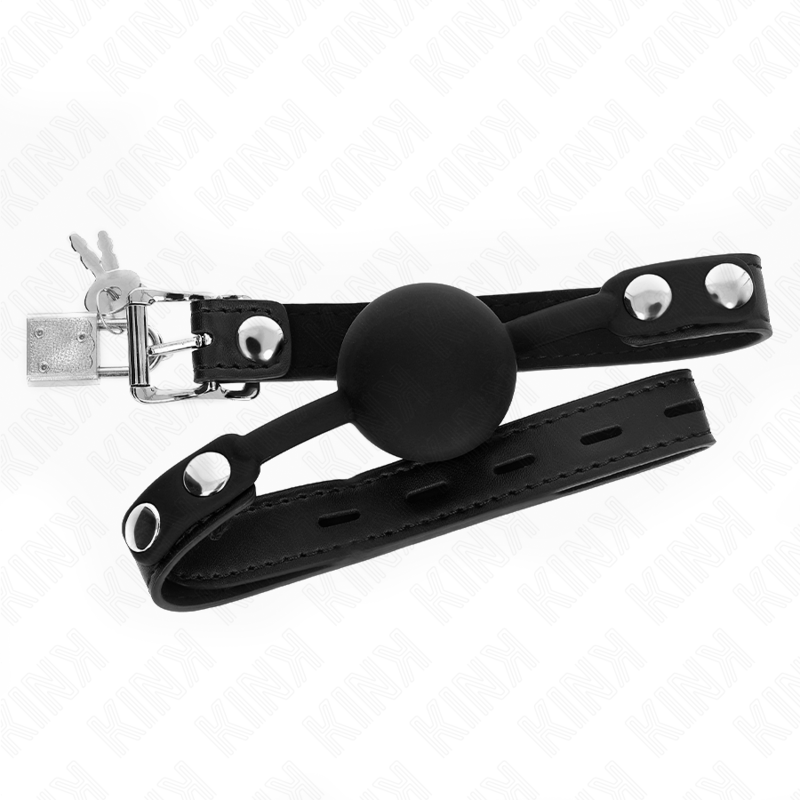 KINK - MODELLO 1 PALLA IN SILICONE 4 CM GAG CON SERRATURA 60 x 2 CM - KINK COLLAR & GAG - Intimo per le occasioni speciali | The Game Lingerie
