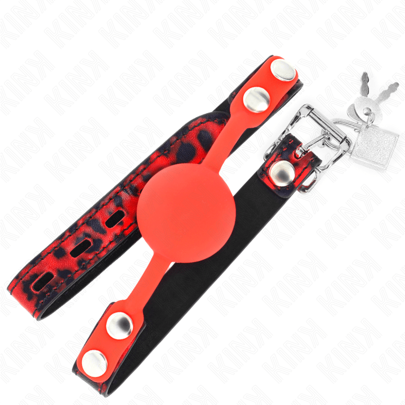 KINK - MODELLO 2 PALLA IN SILICONE 4 CM GAG CON SERRATURA 60 x 2 CM - KINK COLLAR & GAG - Intimo per le occasioni speciali | The Game Lingerie