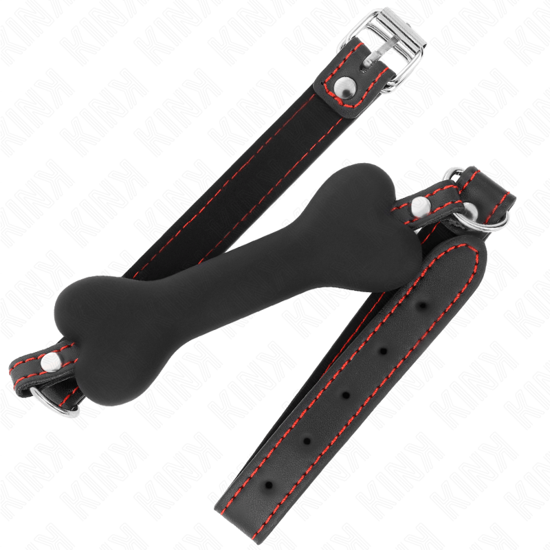 KINK - OSSO NERO 12 CM BAVAGLIO 63 x 2 CM - KINK COLLAR & GAG - Intimo per le occasioni speciali | The Game Lingerie