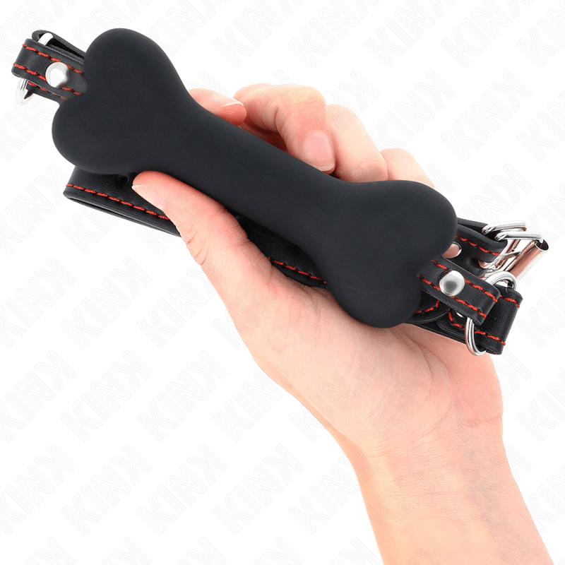 KINK - OSSO NERO 12 CM BAVAGLIO 63 x 2 CM - KINK COLLAR & GAG - Intimo per le occasioni speciali | The Game Lingerie
