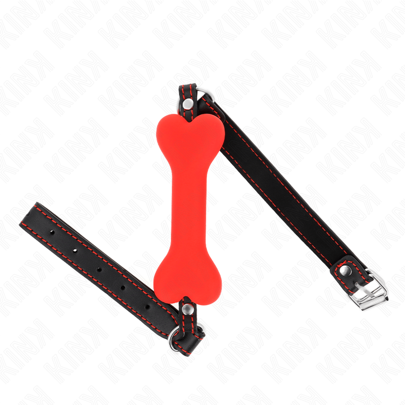 KINK - OSSO ROSSO 12 CM BAVAGLIO 63 x 2 CM - KINK COLLAR & GAG - Intimo per le occasioni speciali | The Game Lingerie