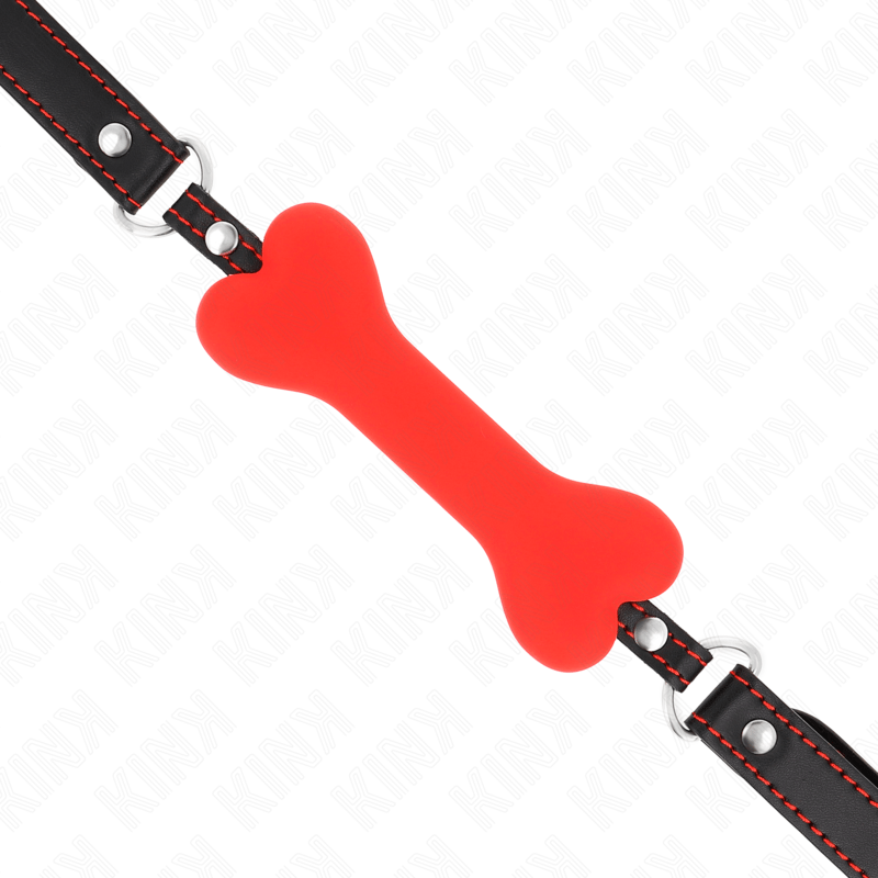 KINK - OSSO ROSSO 12 CM BAVAGLIO 63 x 2 CM - KINK COLLAR & GAG - Intimo per le occasioni speciali | The Game Lingerie