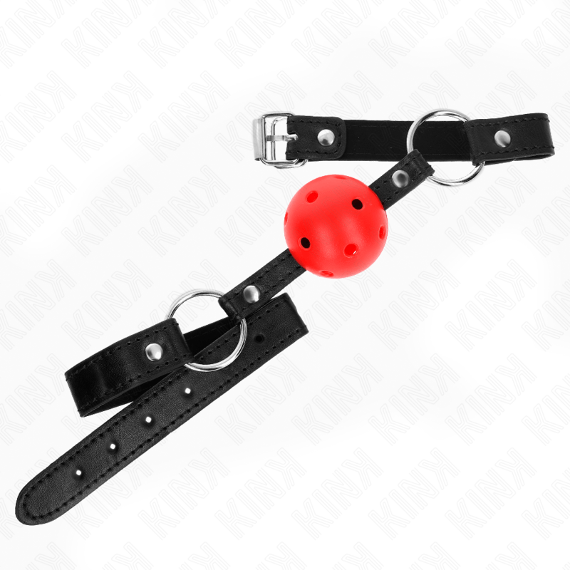 KINK - PALLA CAVA DURA ROSSA 4,5 CM MODELLO GAG 1 63,5 X 2 CM - KINK COLLAR & GAG - Intimo per le occasioni speciali | The Game Lingerie