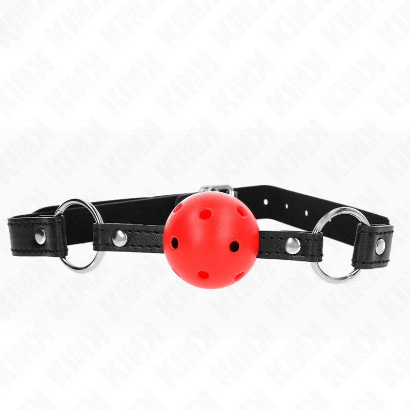 KINK - PALLA CAVA DURA ROSSA 4,5 CM MODELLO GAG 1 63,5 X 2 CM - KINK COLLAR & GAG - Intimo per le occasioni speciali | The Game Lingerie