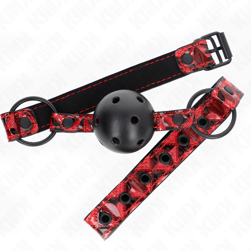 KINK - PALLA CON MOTIVO A DIAMANTI 4.5 CM GAG MODELLO 2 64.5 CM REGOLABILE 42 - 60 CM - KINK COLLAR & GAG - Intimo per le occasioni speciali | The Game Lingerie