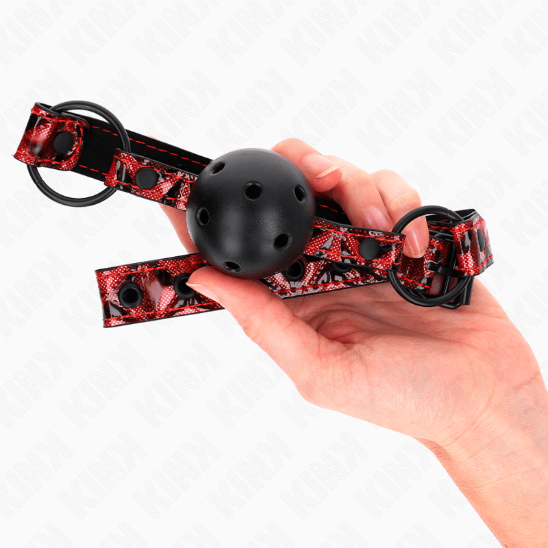 KINK - PALLA CON MOTIVO A DIAMANTI 4.5 CM GAG MODELLO 2 64.5 CM REGOLABILE 42 - 60 CM - KINK COLLAR & GAG - Intimo per le occasioni speciali | The Game Lingerie