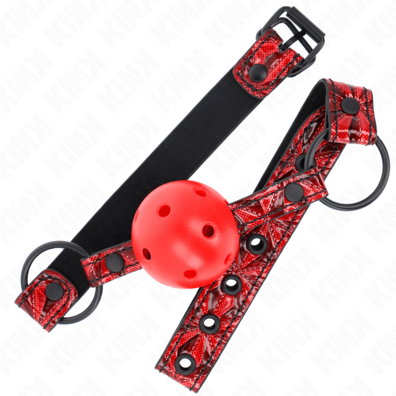 KINK - PALLA CON MOTIVO A DIAMANTI 4.5 CM MODELLO GAG 1 64.5 CM REGOLABILE 42 - 60 CM - KINK COLLAR & GAG - Intimo per le occasioni speciali | The Game Lingerie