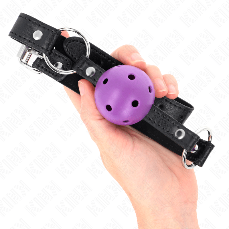 KINK - PALLA DURA CAVA VIOLA 4.5 CM BAVAGLIO 63.5 X 2 CM - KINK COLLAR & GAG - Intimo per le occasioni speciali | The Game Lingerie