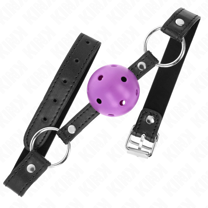 KINK - PALLA DURA CAVA VIOLA 4.5 CM BAVAGLIO 63.5 X 2 CM - KINK COLLAR & GAG - Intimo per le occasioni speciali | The Game Lingerie