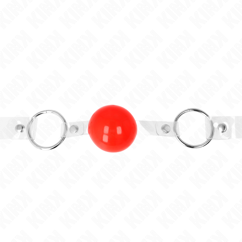 KINK - PALLA IN PVC TRASPARENTE ROSSA BAVAGLIO 4 CM REGOLABILE - KINK COLLAR & GAG - Intimo per le occasioni speciali | The Game Lingerie