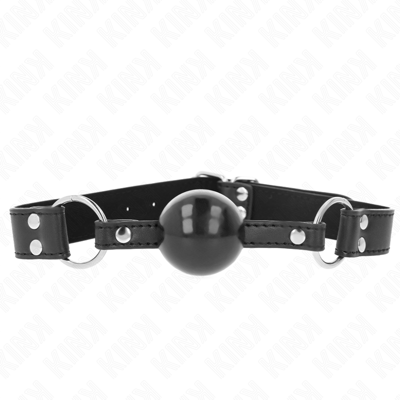 KINK - PALLA MORBIDA E SOLIDA BAVARO 4 CM CON CINTURINO IN SIMILPELLE 62 x 2,5 CM REGOLABILE 42 - 58 CM - KINK COLLAR & GAG - Intimo per le occasioni speciali | The Game Lingerie