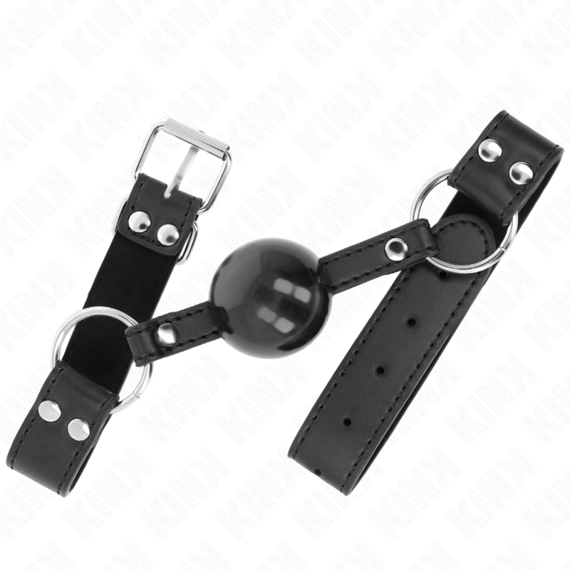 KINK - PALLA MORBIDA E SOLIDA BAVARO 4 CM CON CINTURINO IN SIMILPELLE 62 x 2,5 CM REGOLABILE 42 - 58 CM - KINK COLLAR & GAG - Intimo per le occasioni speciali | The Game Lingerie