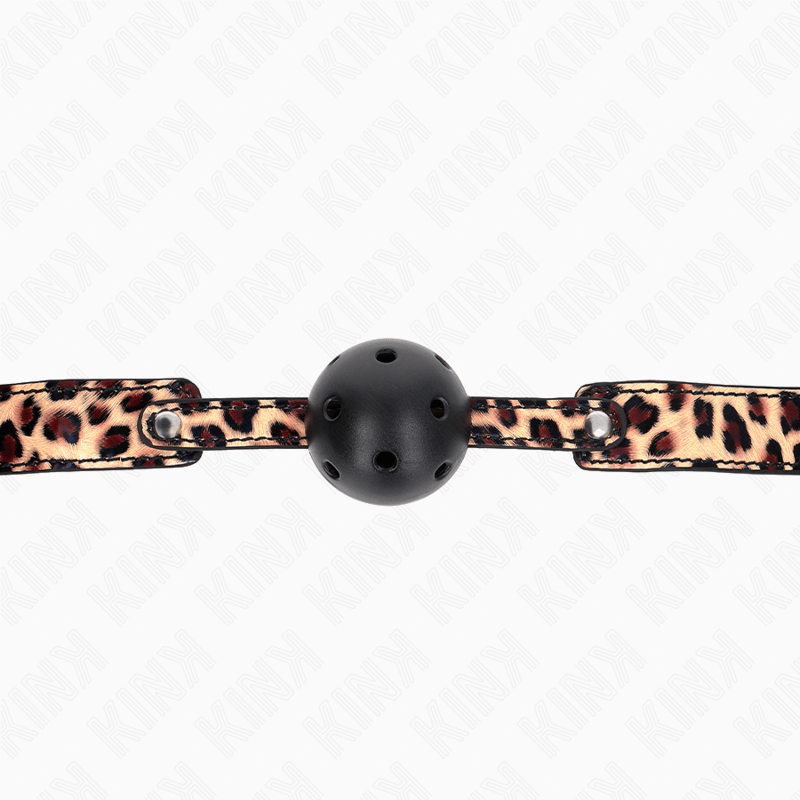 KINK - PALLA TRASPIRANTE LEOPARDO 4,5 CM BAVAGLIO 65 x 2,5 CM - KINK COLLAR & GAG - Intimo per le occasioni speciali | The Game Lingerie
