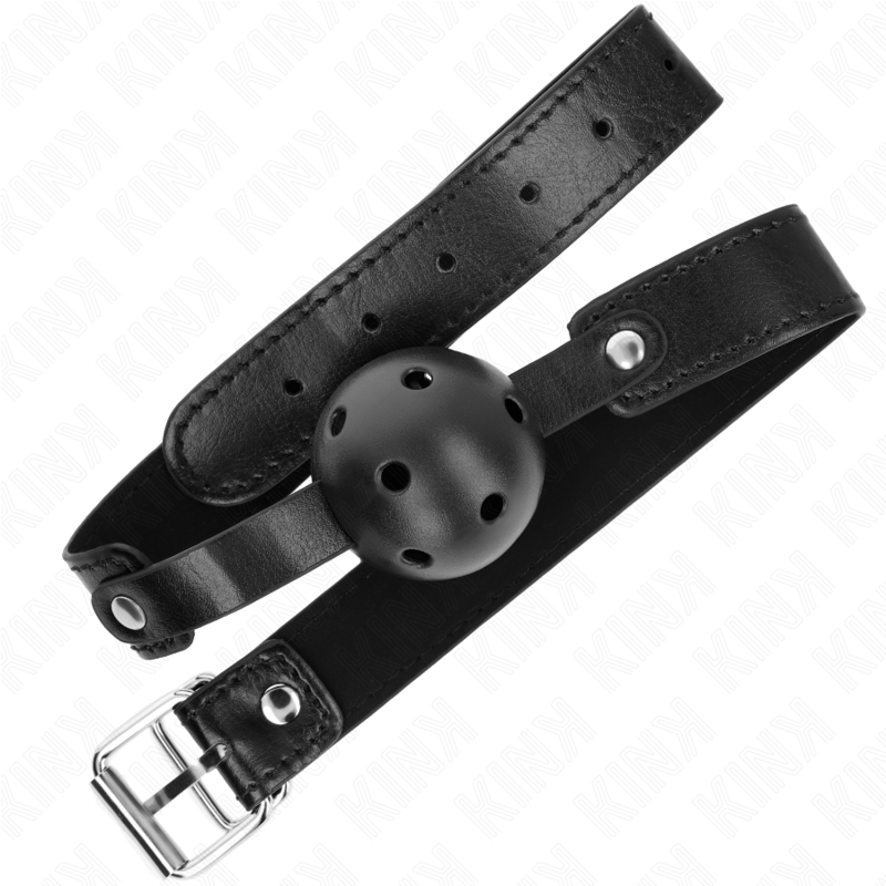 KINK - PALLA TRASPIRANTE NERA 4,5 CM BAVAGLIO 65 x 2,5 CM - KINK COLLAR & GAG - Intimo per le occasioni speciali | The Game Lingerie