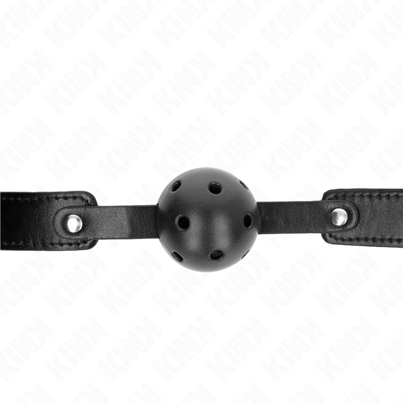 KINK - PALLA TRASPIRANTE NERA 4,5 CM BAVAGLIO 65 x 2,5 CM - KINK COLLAR & GAG - Intimo per le occasioni speciali | The Game Lingerie