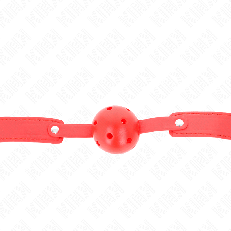KINK - PALLA TRASPIRANTE ROSSA 4,5 CM BAVAGLIO 65 x 2,5 CM - KINK COLLAR & GAG - Intimo per le occasioni speciali | The Game Lingerie