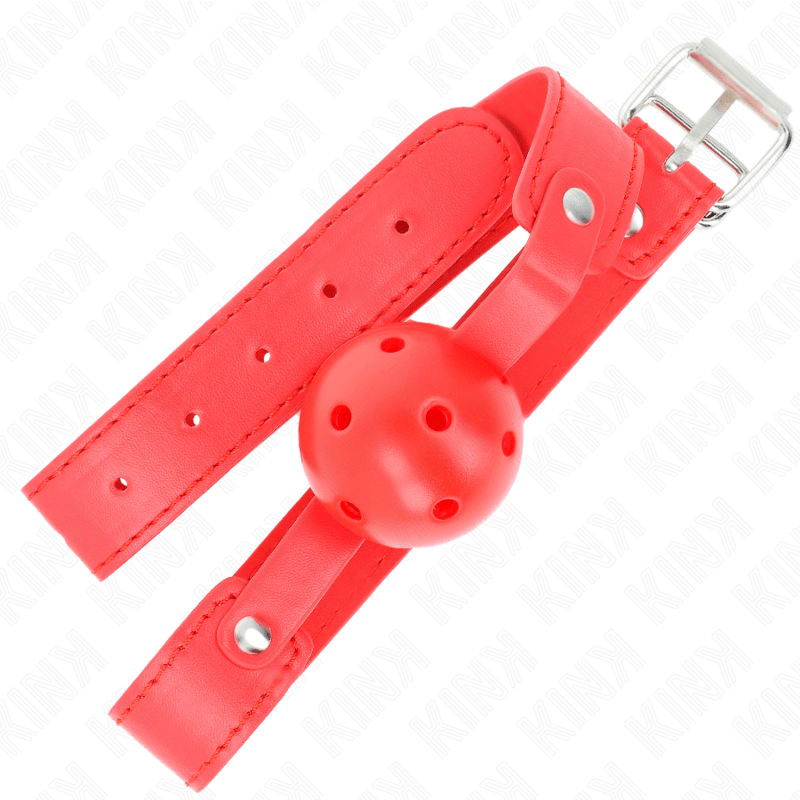 KINK - PALLA TRASPIRANTE ROSSA 4,5 CM BAVAGLIO 65 x 2,5 CM - KINK COLLAR & GAG - Intimo per le occasioni speciali | The Game Lingerie