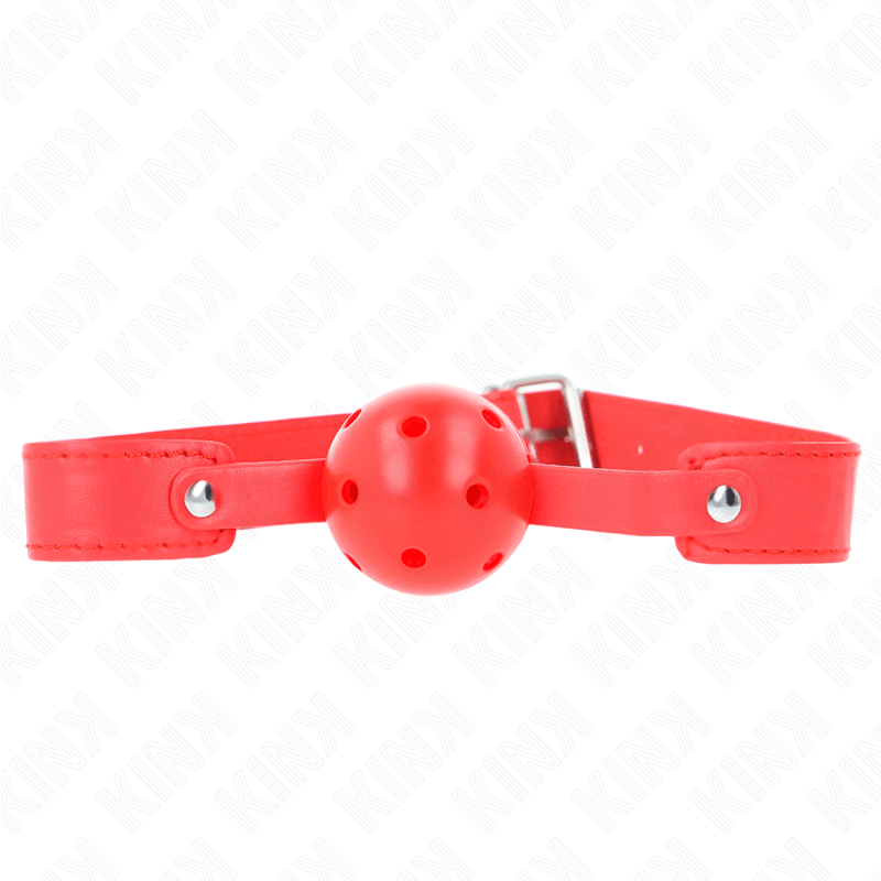 KINK - PALLA TRASPIRANTE ROSSA 4,5 CM BAVAGLIO 65 x 2,5 CM - KINK COLLAR & GAG - Intimo per le occasioni speciali | The Game Lingerie