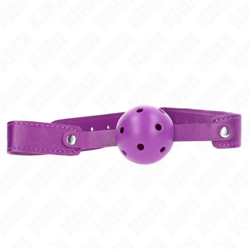 KINK - PALLA TRASPIRANTE VIOLA 4.5 CMGAG 65 x 2.5 CM - KINK COLLAR & GAG - Intimo per le occasioni speciali | The Game Lingerie