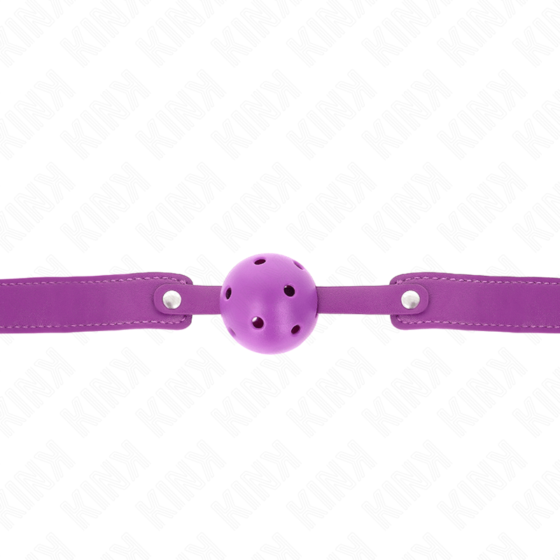 KINK - PALLA TRASPIRANTE VIOLA 4.5 CMGAG 65 x 2.5 CM - KINK COLLAR & GAG - Intimo per le occasioni speciali | The Game Lingerie