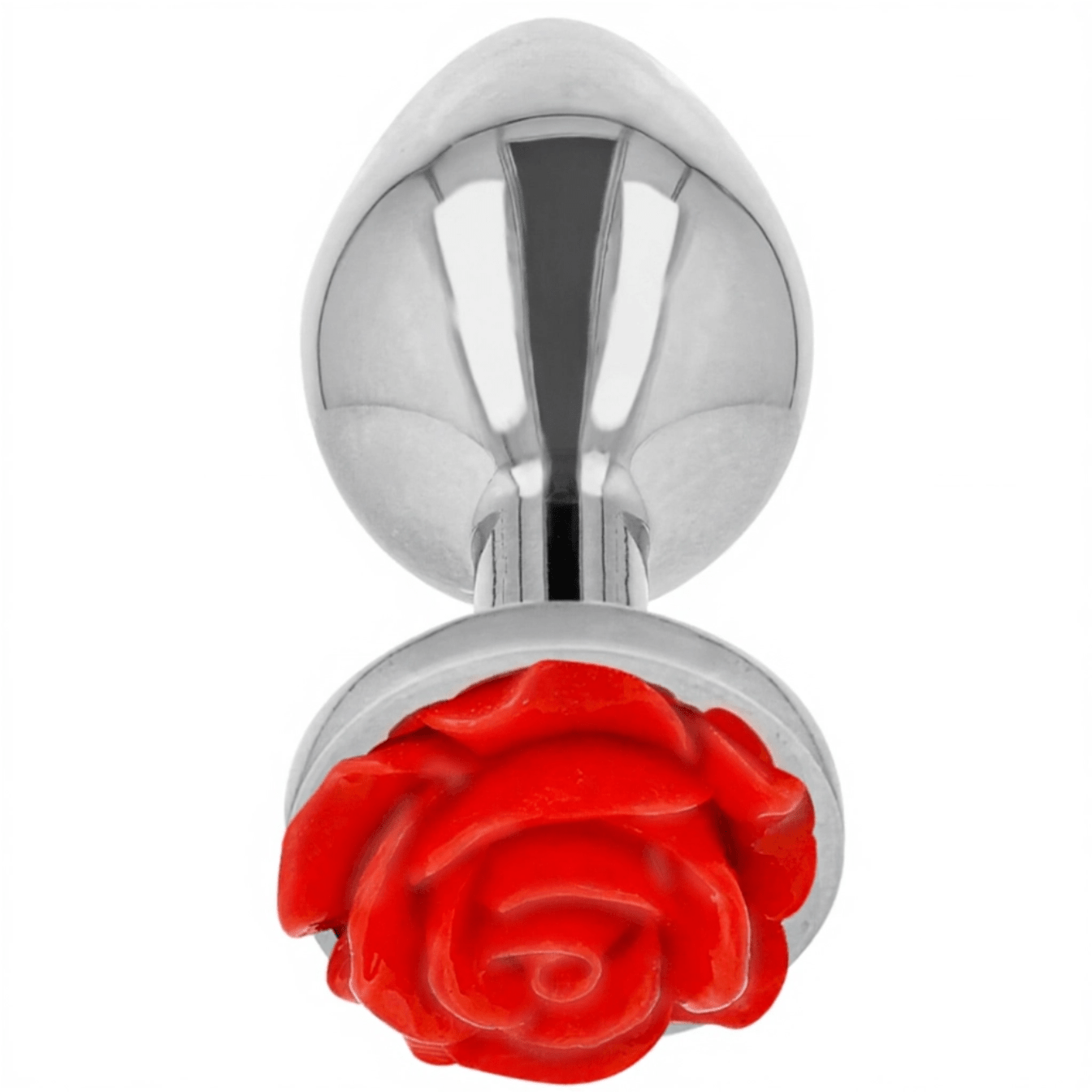 KINK - PLUG ANALE ACCIAIO E ROSA ROSSA TAGLIA L - KINK PLEASURE PLUGS - Intimo per le occasioni speciali | The Game Lingerie