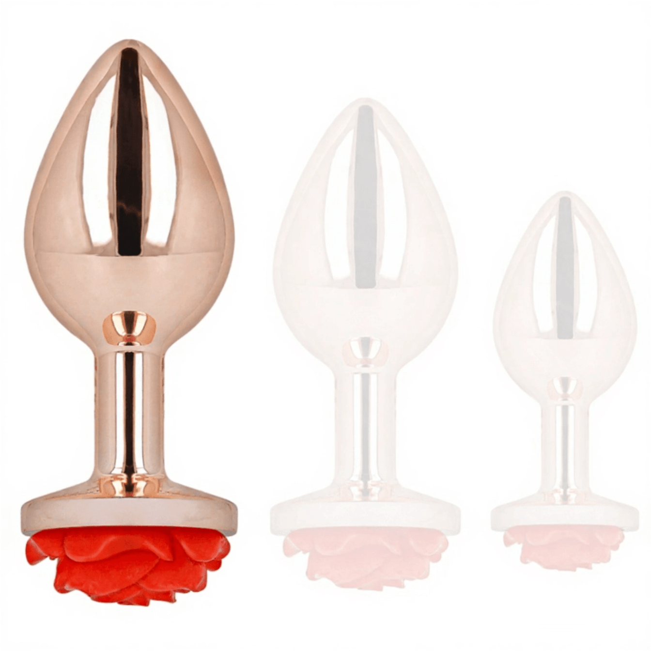 KINK - PLUG ANALE IN ORO ROSA CON ROSA ROSSA L - KINK PLEASURE PLUGS - Intimo per le occasioni speciali | The Game Lingerie