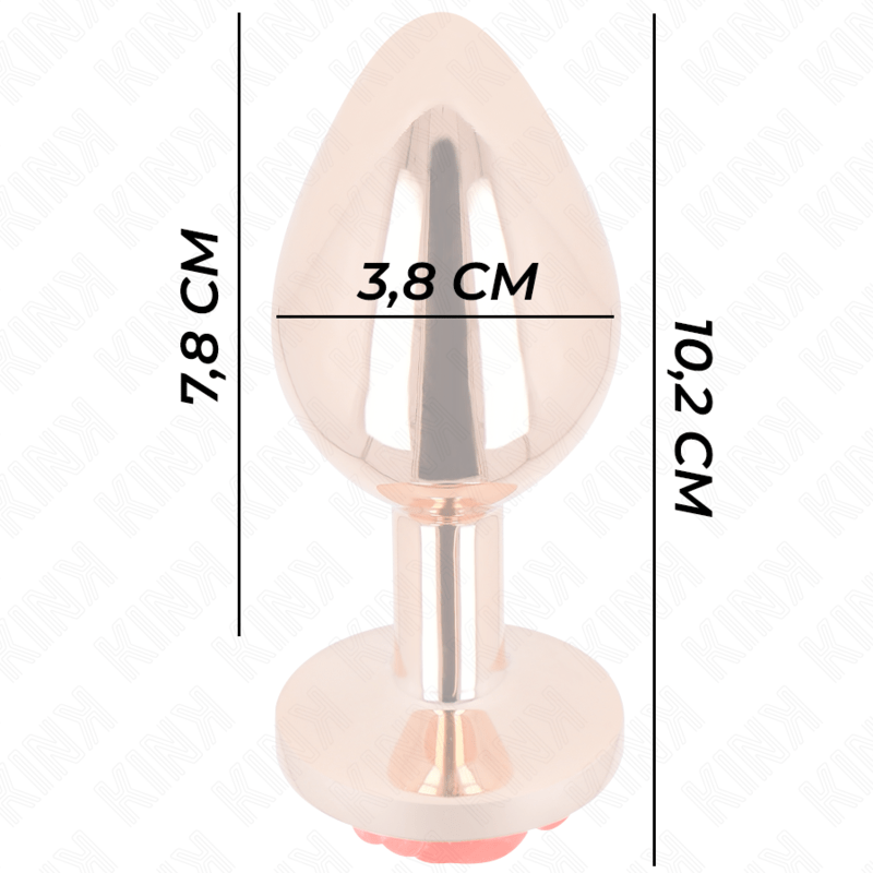 KINK - PLUG ANALE IN ORO ROSA CON ROSA ROSSA L - KINK PLEASURE PLUGS - Intimo per le occasioni speciali | The Game Lingerie