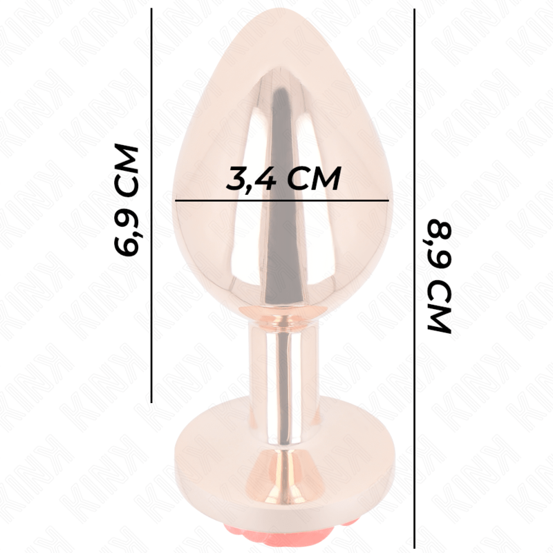 KINK - PLUG ANALE IN ORO ROSA CON ROSA ROSSA M - KINK PLEASURE PLUGS - Intimo per le occasioni speciali | The Game Lingerie