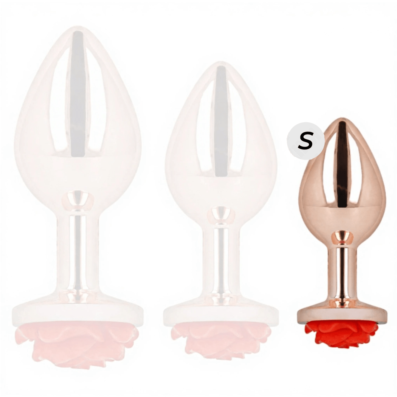 KINK - PLUG ANALE IN ORO ROSA CON ROSA ROSSA S - KINK PLEASURE PLUGS - Intimo per le occasioni speciali | The Game Lingerie