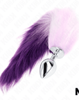 KINK - PLUG ANALE MISURA M 8 X 3,5 CM CON CODA SINTETICA 40 CM VIOLA - KINK PLEASURE PLUGS - Intimo per le occasioni speciali | The Game Lingerie