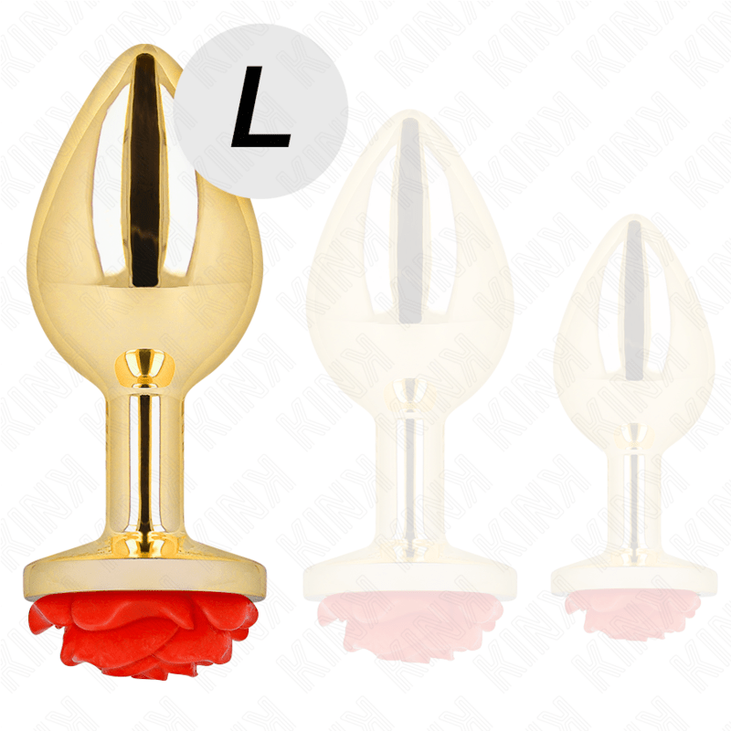 KINK - PLUG ANALE ORO ROSA ROSSO TAGLIA L - KINK PLEASURE PLUGS - Intimo per le occasioni speciali | The Game Lingerie