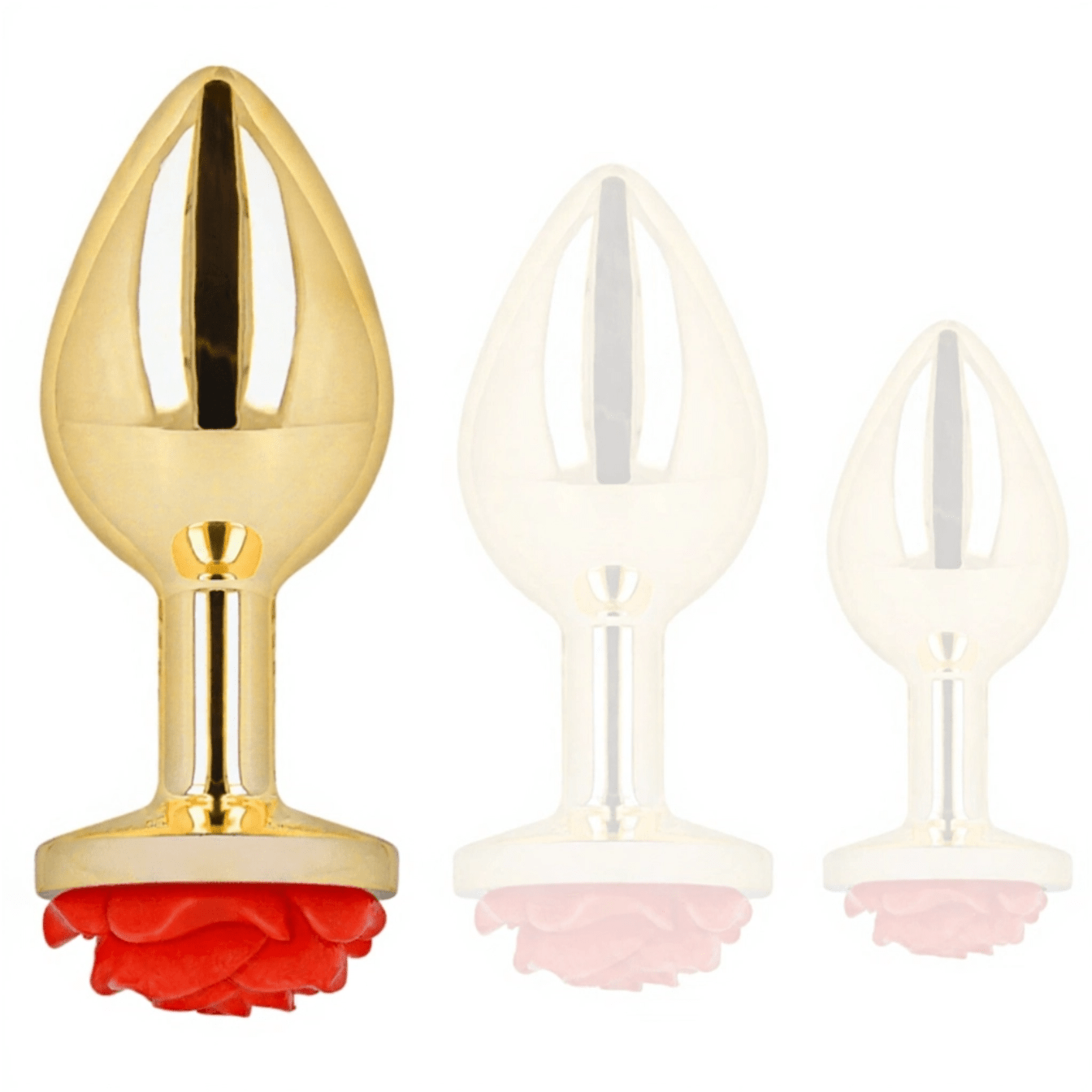 KINK - PLUG ANALE ORO ROSA ROSSO TAGLIA L - KINK PLEASURE PLUGS - Intimo per le occasioni speciali | The Game Lingerie