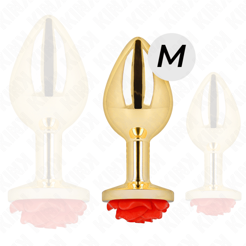 KINK - PLUG ANALE ORO ROSA ROSSO TAGLIA M - KINK PLEASURE PLUGS - Intimo per le occasioni speciali | The Game Lingerie