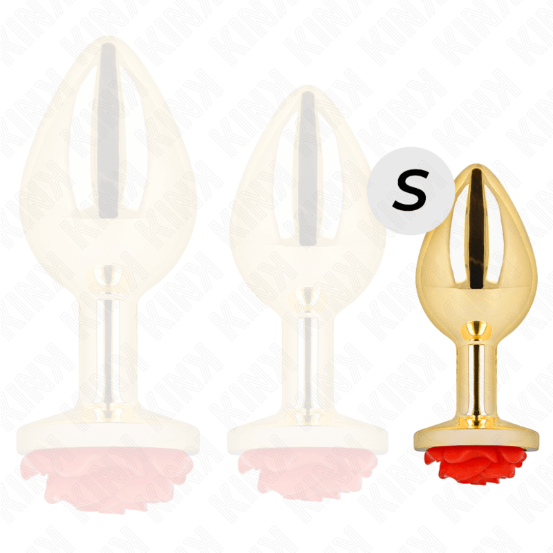 KINK - PLUG ANALE ORO ROSA ROSSO TAGLIA S - KINK PLEASURE PLUGS - Intimo per le occasioni speciali | The Game Lingerie