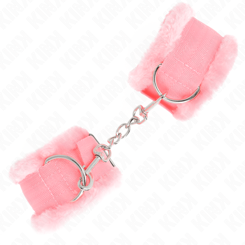 KINK - POGGIPOLSI FODERATI IN PELLICCIA ROSA REGOLABILE 17 - 31 CM X 7 CM - KINK WRIST RESTRAINT - Intimo per le occasioni speciali | The Game Lingerie