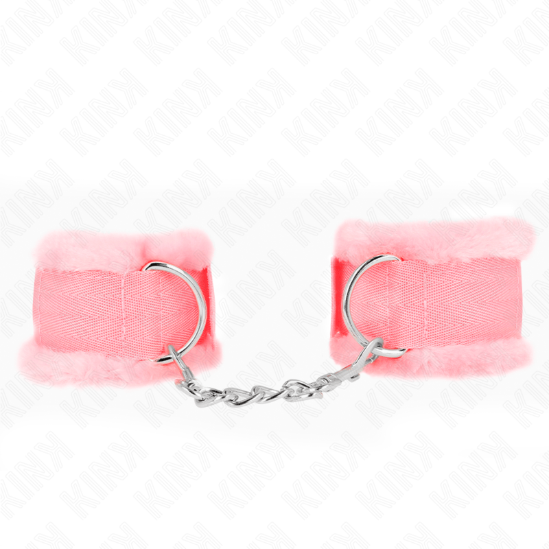 KINK - POGGIPOLSI FODERATI IN PELLICCIA ROSA REGOLABILE 17 - 31 CM X 7 CM - KINK WRIST RESTRAINT - Intimo per le occasioni speciali | The Game Lingerie