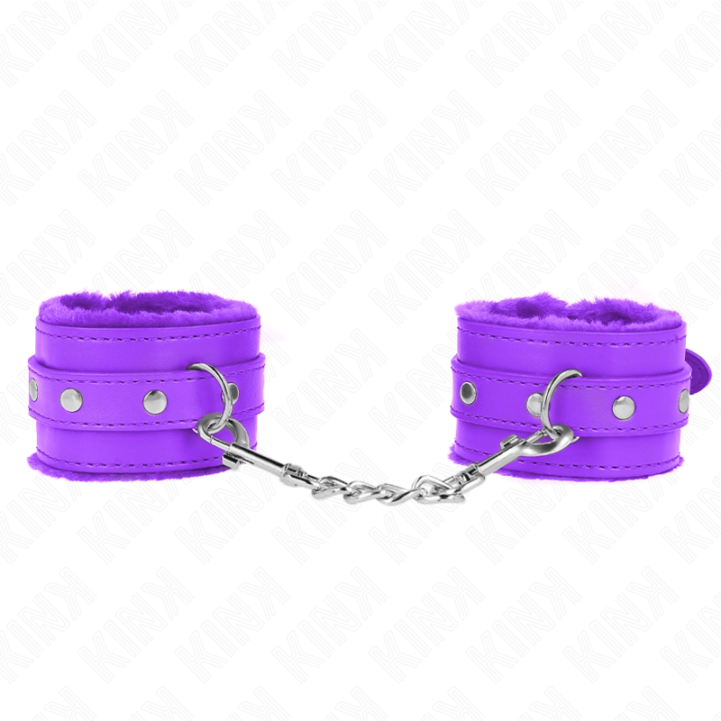 KINK - POGGIPOLSI PREMIUM IMBOTTITI IN PELLICCIA VIOLA CON CINTURA VIOLA REGOLABILE 17 - 29 CM X 6 CM - KINK WRIST RESTRAINT - Intimo per le occasioni speciali | The Game Lingerie